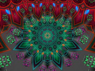 Картинка 3д графика fractal фракталы цвета фон узор