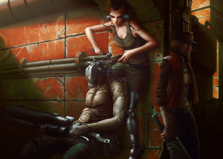 Картинка фэнтези роботы киборги механизмы андроид киборг