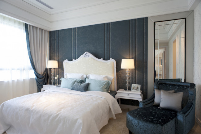 Обои картинки фото интерьер, спальня, кровать, подушки