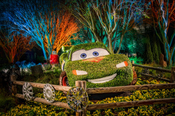 Картинка florida еpcot international flower and garden festival 2013 города диснейленд тачки композиция парк