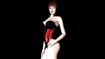 Картинка 3д графика people люди девушка корсет