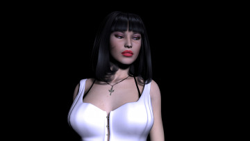 Картинка 3д графика people люди девушка платье