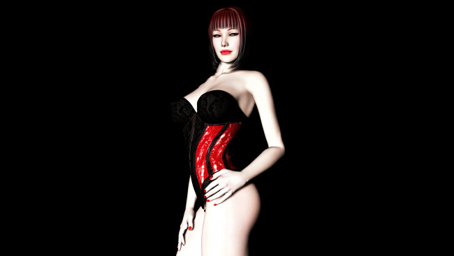 Обои картинки фото 3д, графика, people, люди, девушка, корсет