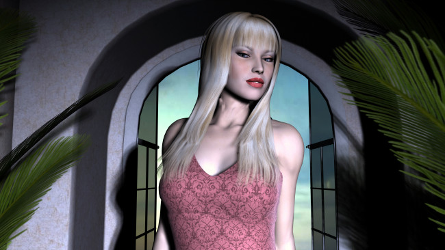 Обои картинки фото 3д, графика, people, люди, окно, девушка