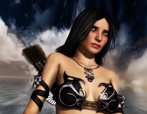 Картинка 3д+графика амазонки+ amazon девушка взгляд фон