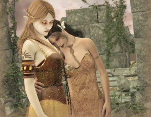 Картинка 3д+графика эльфы+ elves фон взгляд эльфийки