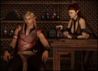 Картинка 3д+графика эльфы+ elves фон взгляд эльфы