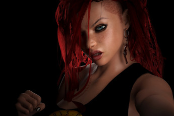 Картинка 3д+графика портрет+ portraits фон взгляд девушка