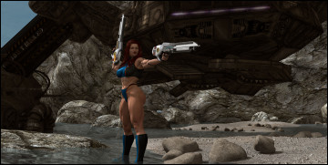 Картинка 3д+графика фантазия+ fantasy фон оружие взгляд девушка