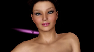 Картинка 3д+графика портрет+ portraits улыбка фон взгляд девушка