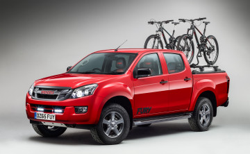 обоя автомобили, isuzu, d-max, fury, double, cab, 2015г, красный