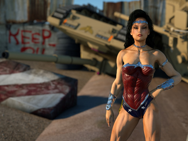 Обои картинки фото 3д графика, люди , people, девушка, взгляд, фон