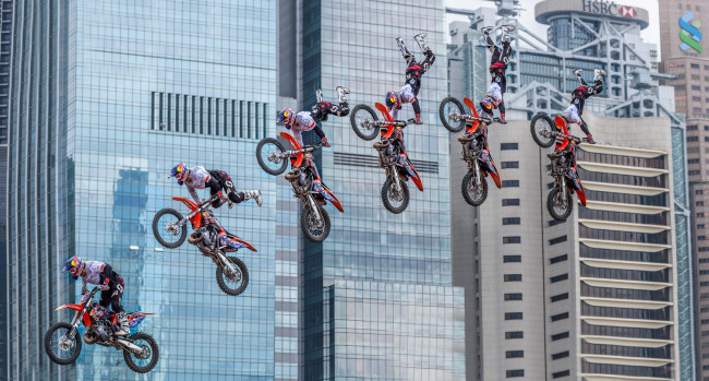 Обои картинки фото спорт, мотоспорт, байк, гонщик, прыжок