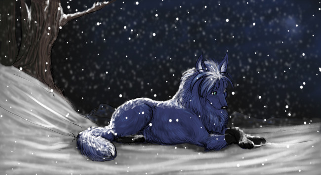 Обои картинки фото рисованное, животные,  волки, волк, снег, лес