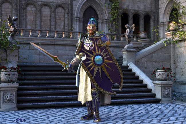 Обои картинки фото 3д графика, армия , military, рыцарь, оружие, фон, взгляд, мужчина