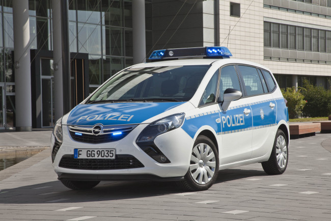 Обои картинки фото автомобили, полиция, c, polizei, zafira, tourer, opel