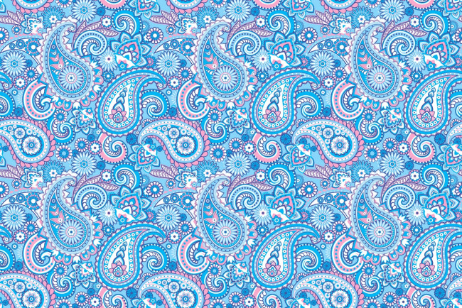 Обои картинки фото векторная графика, другое , other, голубой, пейсли, орнамент, узор, индийские, огурцы