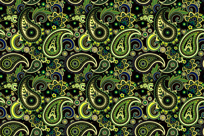 Обои картинки фото векторная графика, другое , other, узор, пейсли, зеленый, орнамент