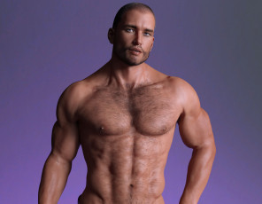 Картинка 3д+графика люди+ people мужчина взгляд фон