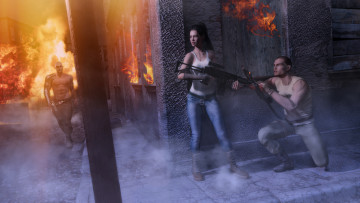 Картинка 3д+графика фантазия+ fantasy девушка взгляд фон оружие