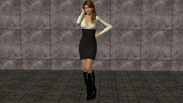 Картинка 3д+графика люди+ people девушка взгляд фон