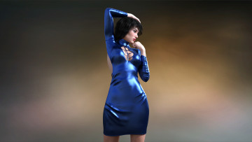 Картинка 3д+графика люди+ people девушка взгляд фон