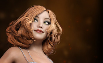 Картинка 3д+графика портрет+ portraits девушка фон взгляд