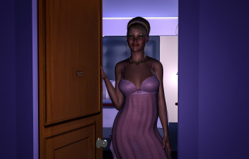 Картинка 3д+графика люди+ people девушка взгляд фон