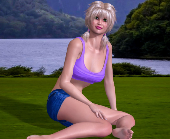 Обои картинки фото 3д графика, люди , people, девушка, взгляд, фон