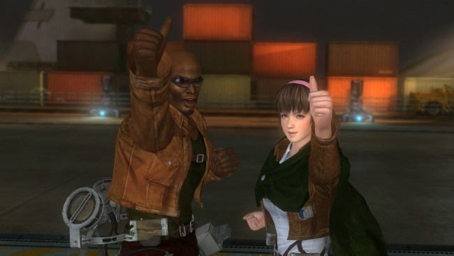 Обои картинки фото hitomi and zack, 3д графика, аниме , anime, фон, взгляд, девушка, поза