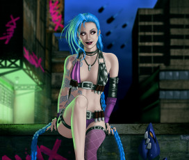 Картинка рисованное люди фон взгляд девушка jinx