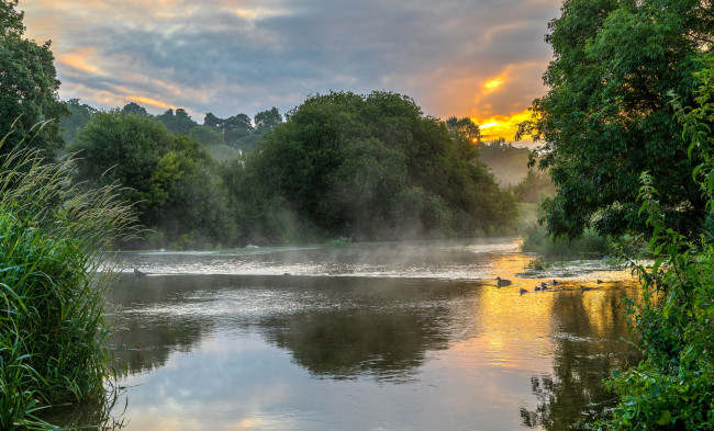 Обои картинки фото природа, реки, озера, рассвет