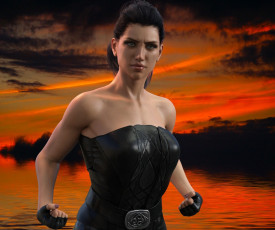 Картинка 3д+графика люди+ people девушка взгляд фон