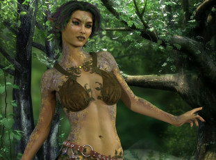 Картинка 3д+графика эльфы+ elves взгляд фон эльфийка