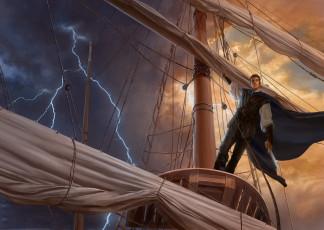 Картинка фэнтези люди мужчина фон мачта корабль