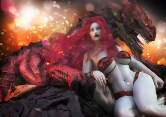 Картинка 3д+графика фантазия+ fantasy девушка фон взгляд