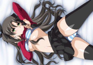 Картинка аниме fate stay+night девушка взгляд фон