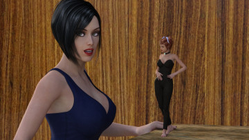 обоя 3д графика, фантазия , fantasy, фон, взгляд, девушка