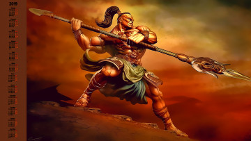 Картинка календари видеоигры мужчина оружие воин