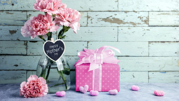 Картинка праздничные день+матери гвоздики подарок