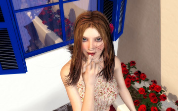 Картинка 3д+графика люди+ people фон взгляд девушка