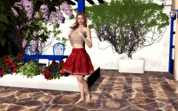 Картинка 3д+графика люди+ people фон взгляд девушка