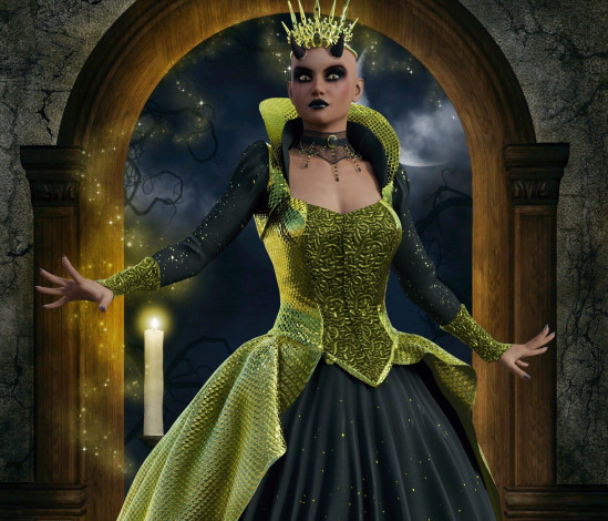 Обои картинки фото 3д графика, фантазия , fantasy, взгляд, девушка, фон