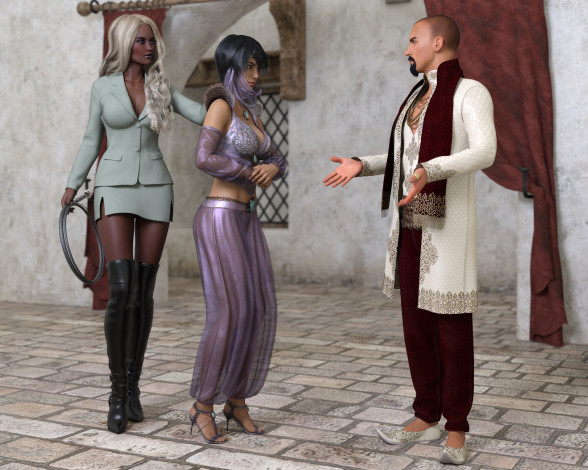 Обои картинки фото 3д графика, фантазия , fantasy, фон, взгляд, девушки