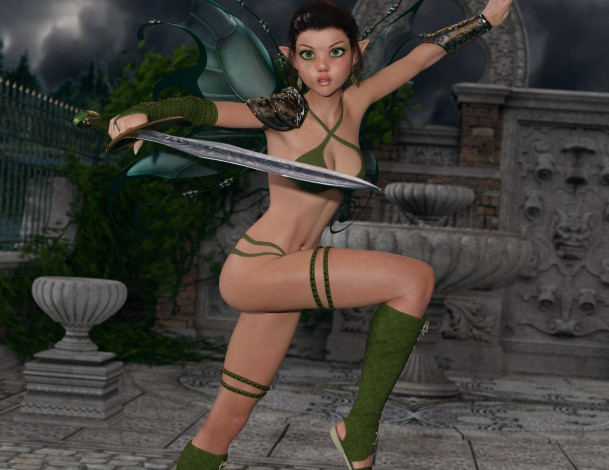 Обои картинки фото 3д графика, эльфы , elves, взгляд, фон, эльфийка