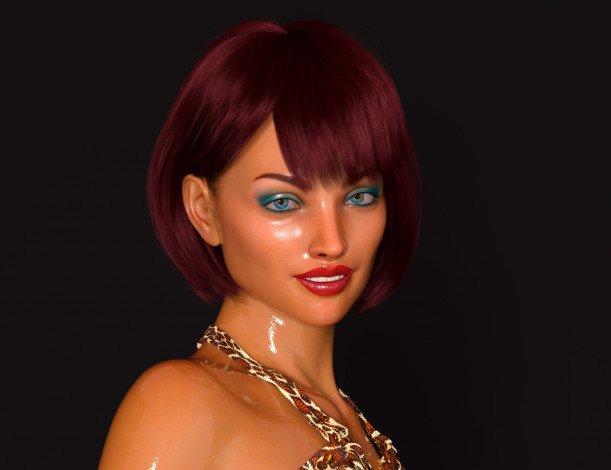 Обои картинки фото 3д графика, портрет , portraits, фон, взгляд, девушка