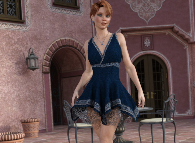 Обои картинки фото 3д графика, люди , people, взгляд, девушка, фон