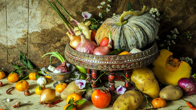 Обои картинки фото еда, натюрморт, овощи, фрукты