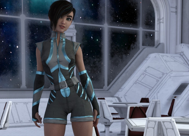 Обои картинки фото 3д графика, фантазия , fantasy, фон, взгляд, девушка