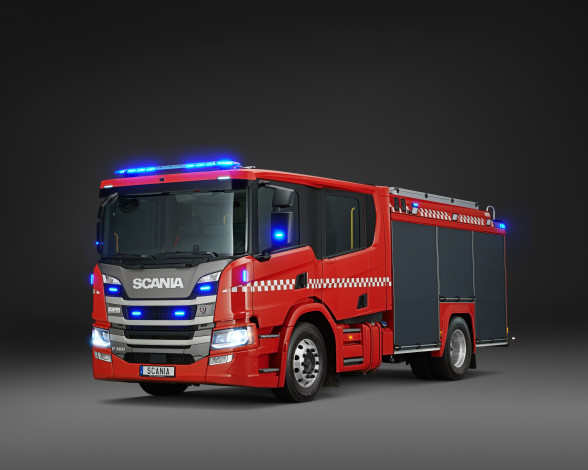 Обои картинки фото автомобили, пожарные машины, scania